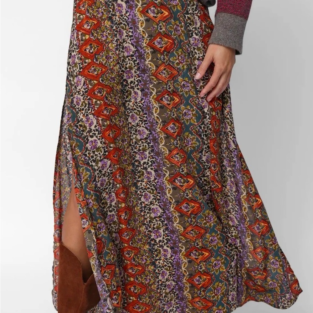 NATURAL LIFE Colorful Patterned Maxi Skirt